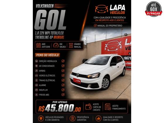 VOLKSWAGEN GOL 1.0 12V MPI TOTALFLEX TRENDLINE 4P MANUAL